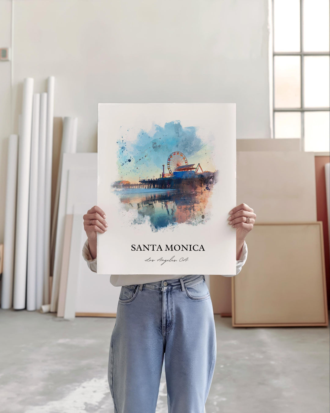 Santa Monica, California – Watercolor Art Print