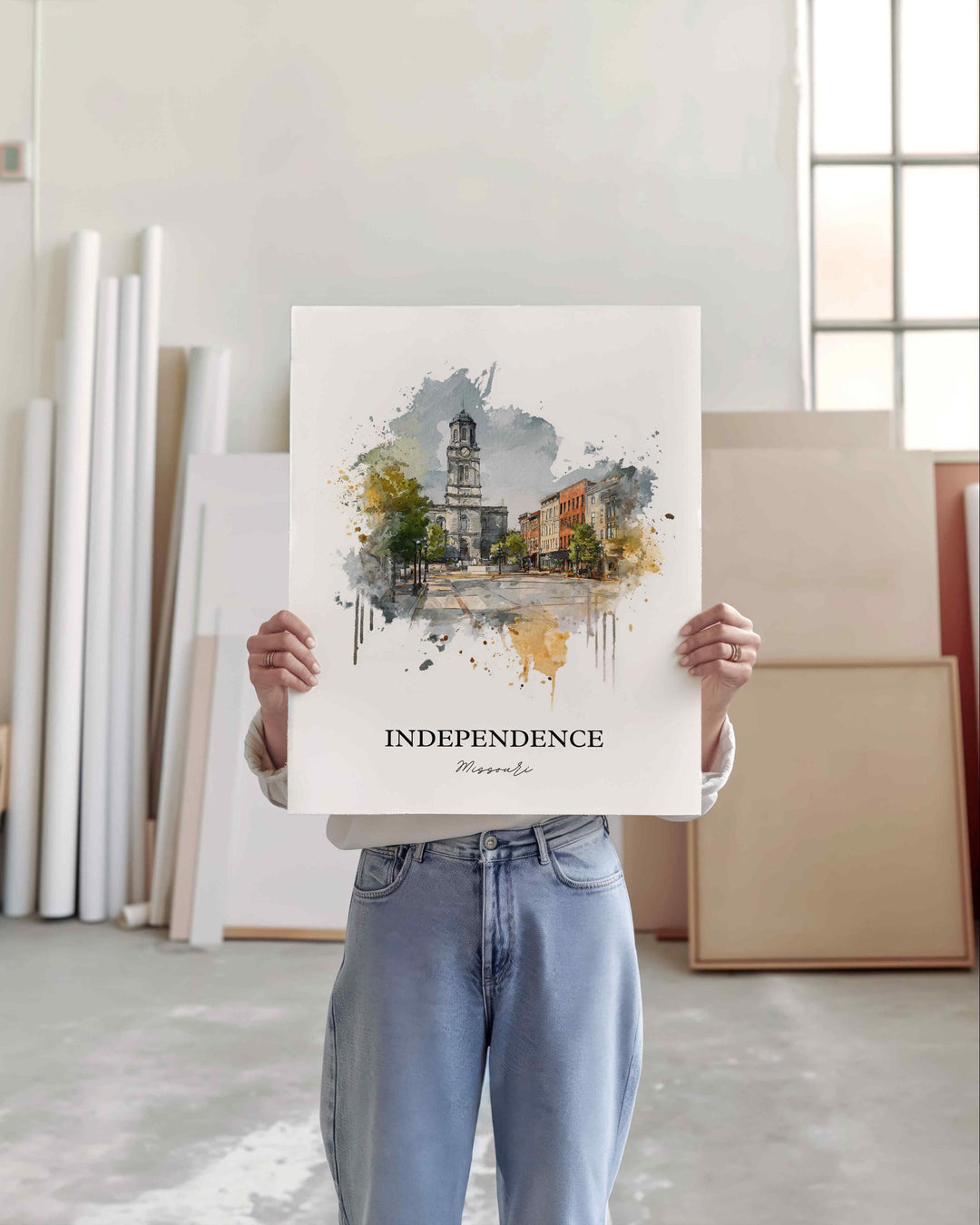 Independence, Missouri Wall Art, Missouri Print, Missouri Watercolor Art, Independence MO Gift, Travel Print, Travel Poster, Housewarming Gift