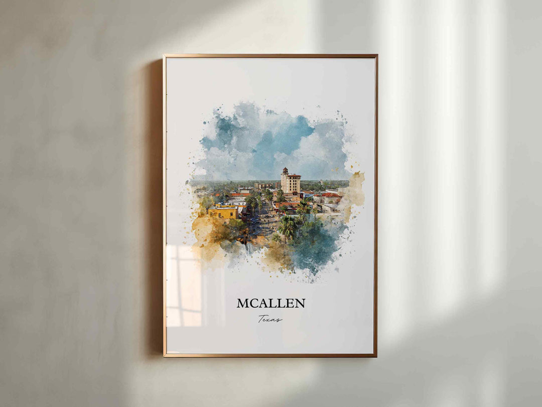 Mcallen, Texas – Watercolor Art Print