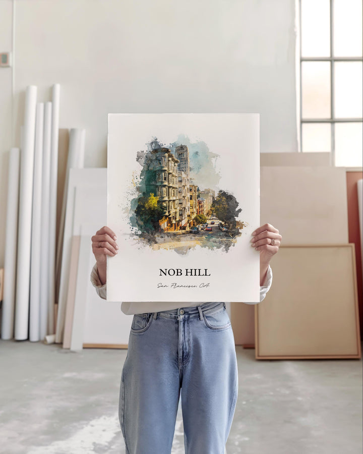 Nob Hill, California – Watercolor Art Print