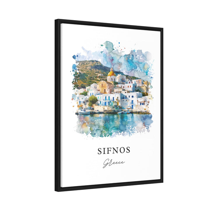 Sifnos Greece Wall Art, Sifnos Print, Sifnos Greece Watercolor Art, Cyclades Islands Gift,