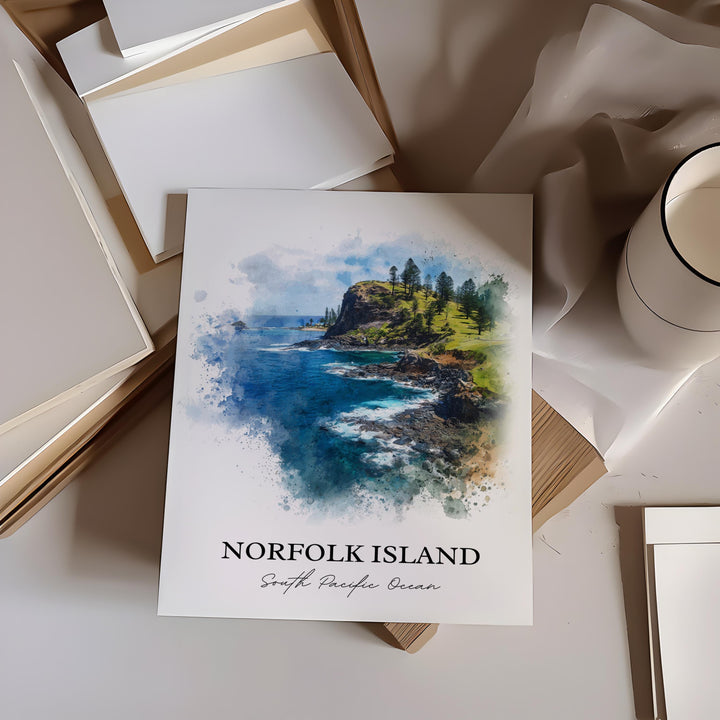 Norfolk Island, Oceania – Watercolor Art Print