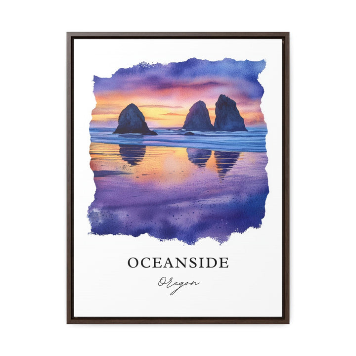 Oceanside, Oregon, USA – Watercolor Art Print