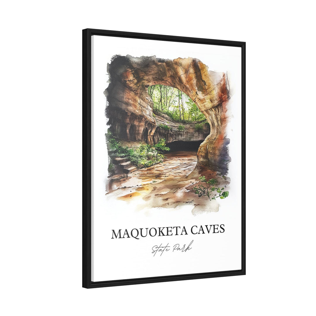 Maquoketa Caves Wall Art, Jackson County Print, Iowa Watercolor Art, Maquoketa Caves Gift, Travel Print, Travel Poster, Housewarming Gift