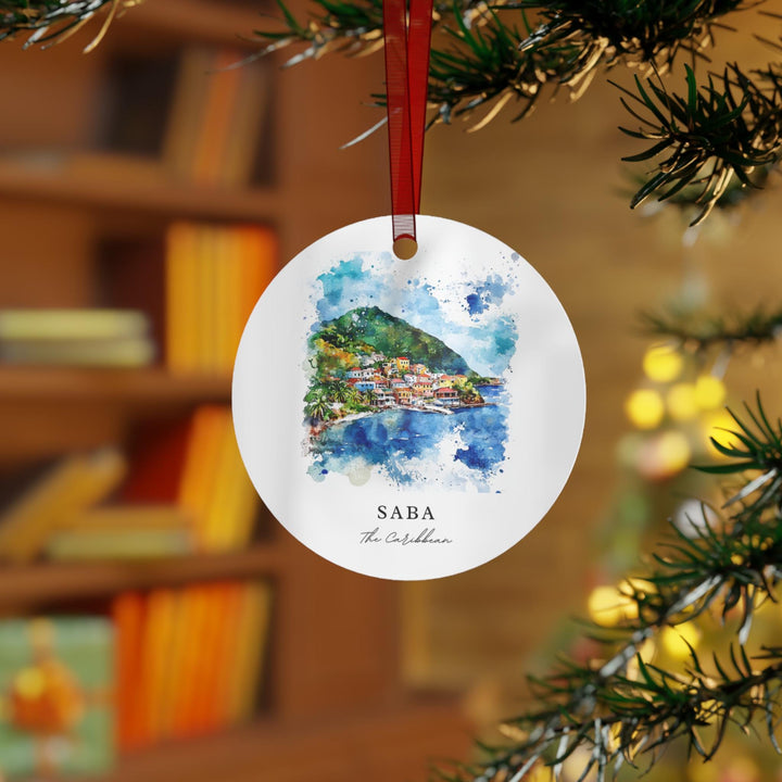 Saba Caribbean Ornament: Unique Saba Island Souvenir, Saba Xmas Decor, and Authentic Saba Christmas Gift