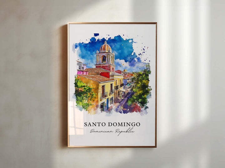 Santo Domingo Wall Art, Santo Domingo Print, Santo Domingo DR Watercolor, DR Gift,