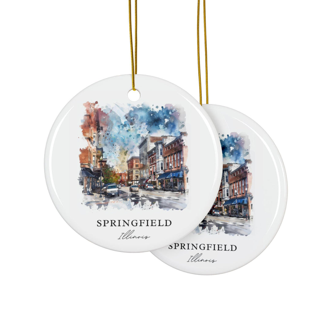 Springfield IL Ornament: Unique Springfield Illinois Souvenir, Illinois Xmas Decor, and Authentic Springfield IL Gift