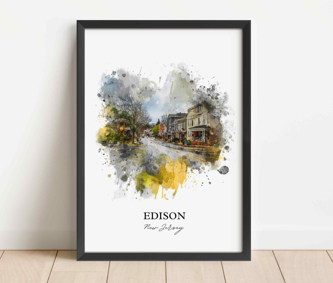 Edison, New Jersey, USA – Watercolor Art Print