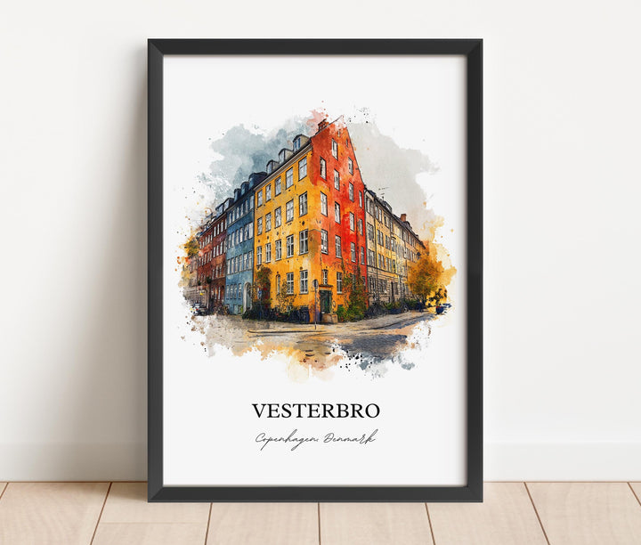 Vesterbro, Denmark – Watercolor Art Print