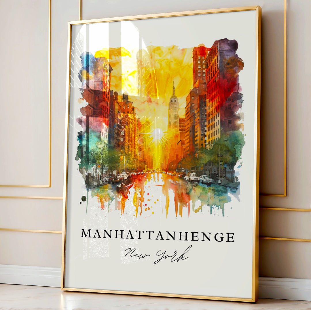 Manhattanhenge Art, Manhattanhenge Print, NYC Sunset Wall Art, Manhattanhenge Gift,