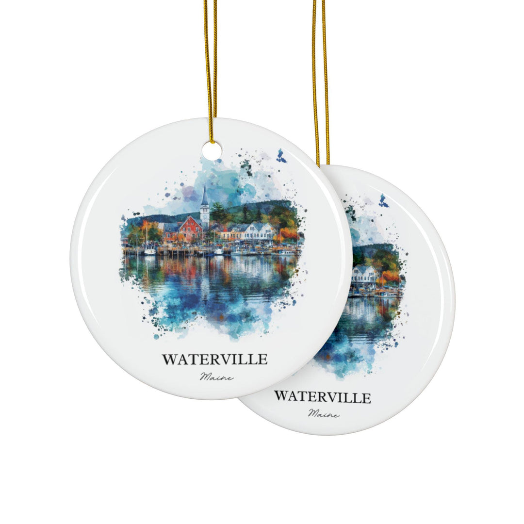 Waterville Maine Ornament: Unique Maine Souvenir, Maine Xmas Decor, and Authentic Waterville ME Gift