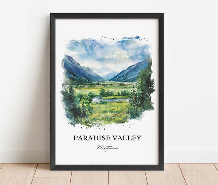 Paradise Valley MT Art, Yellowstone River Print, Montana Artwork, Paradise Valley Gift, Travel Print, Travel Poster, Housewarming Gift