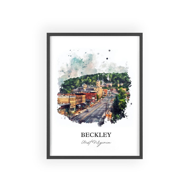Beckley WV Wall Art, Raleigh County WV Print, West Virginia Watercolor Art, Beckley Gift, Travel Print, Travel Poster, Housewarming Gift