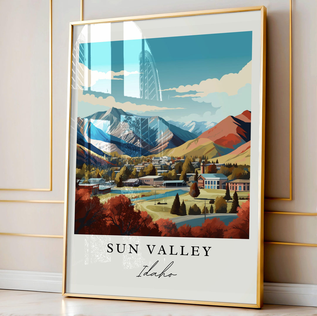 Sun Valley Idaho wall art - Idaho, Sun Valley poster, Sun Valley ID Wedding gift, Birthday present, Custom Text, Personalised Gift