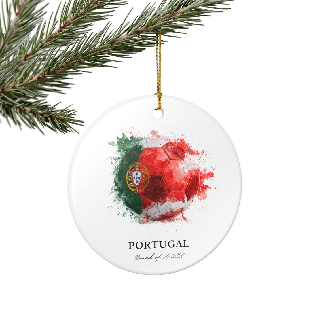 Portugal Soccer Ornament 2026 | Round of 16 Football Fan Keepsake, Portugal Christmas Ornament