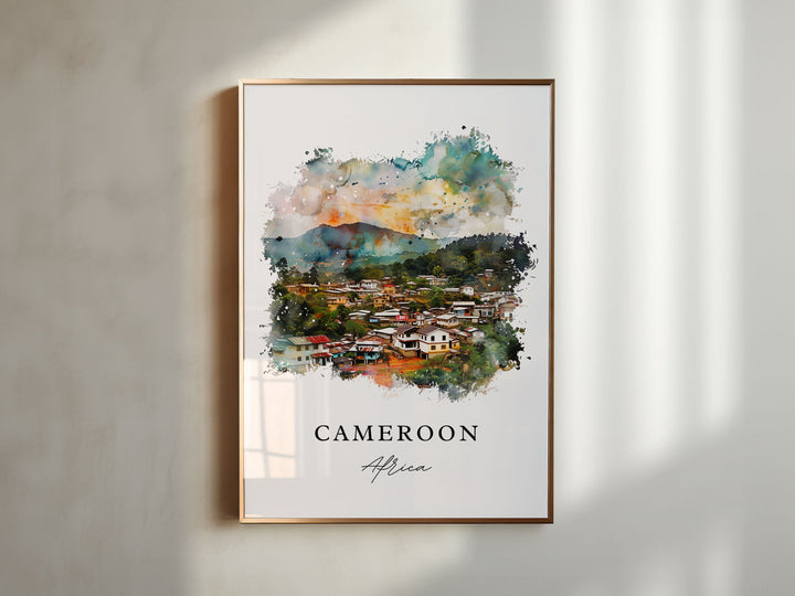 Cameroon Art Print, Africa Print, Cameroon Wall Art, Cameroon Gift, Travel Print, Travel Poster, Travel Gift, Housewarming Gift