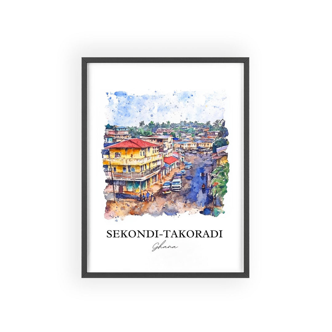 Sekondi-Takoradi, Ghana – Watercolor Art Print