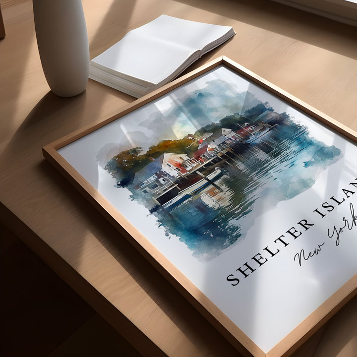 Shelter Island, New York, USA – Watercolor Art Print