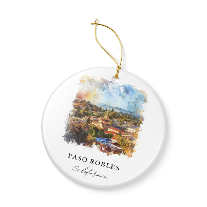 Paso Robles CA Ornament: Unique Paso Robles Souvenir, Paso Robles Xmas Decor, and Authentic Paso Robles California Gift