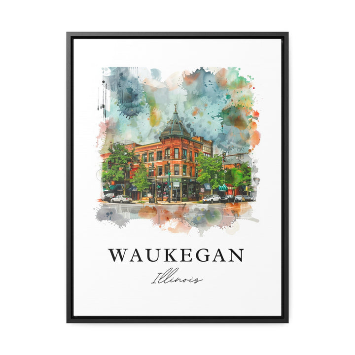 Waukegan IL Wall Art, Waukegan Print, Waukegan Watercolor Art, Lake County Illinois Gift,