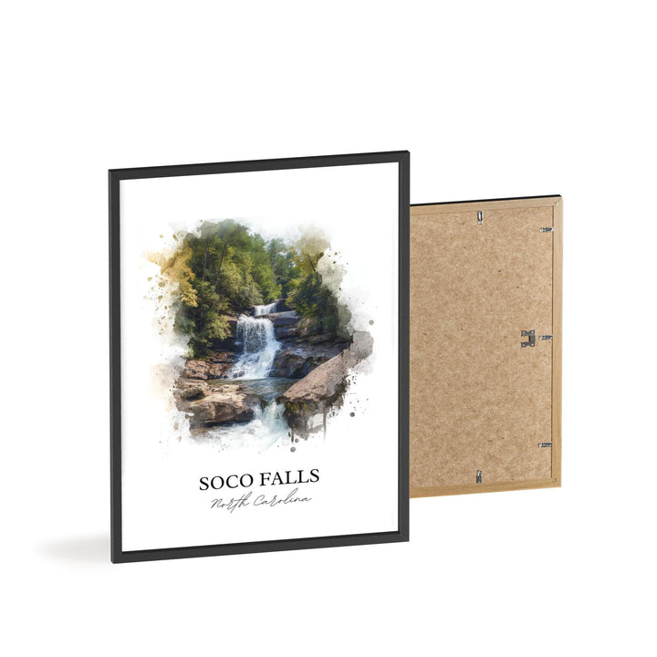Soco Falls Wall Art, Soco Falls NC Print, North Carolina Watercolor Art, Maggie Valley Gift, Travel Print, Travel Poster, Housewarming Gift