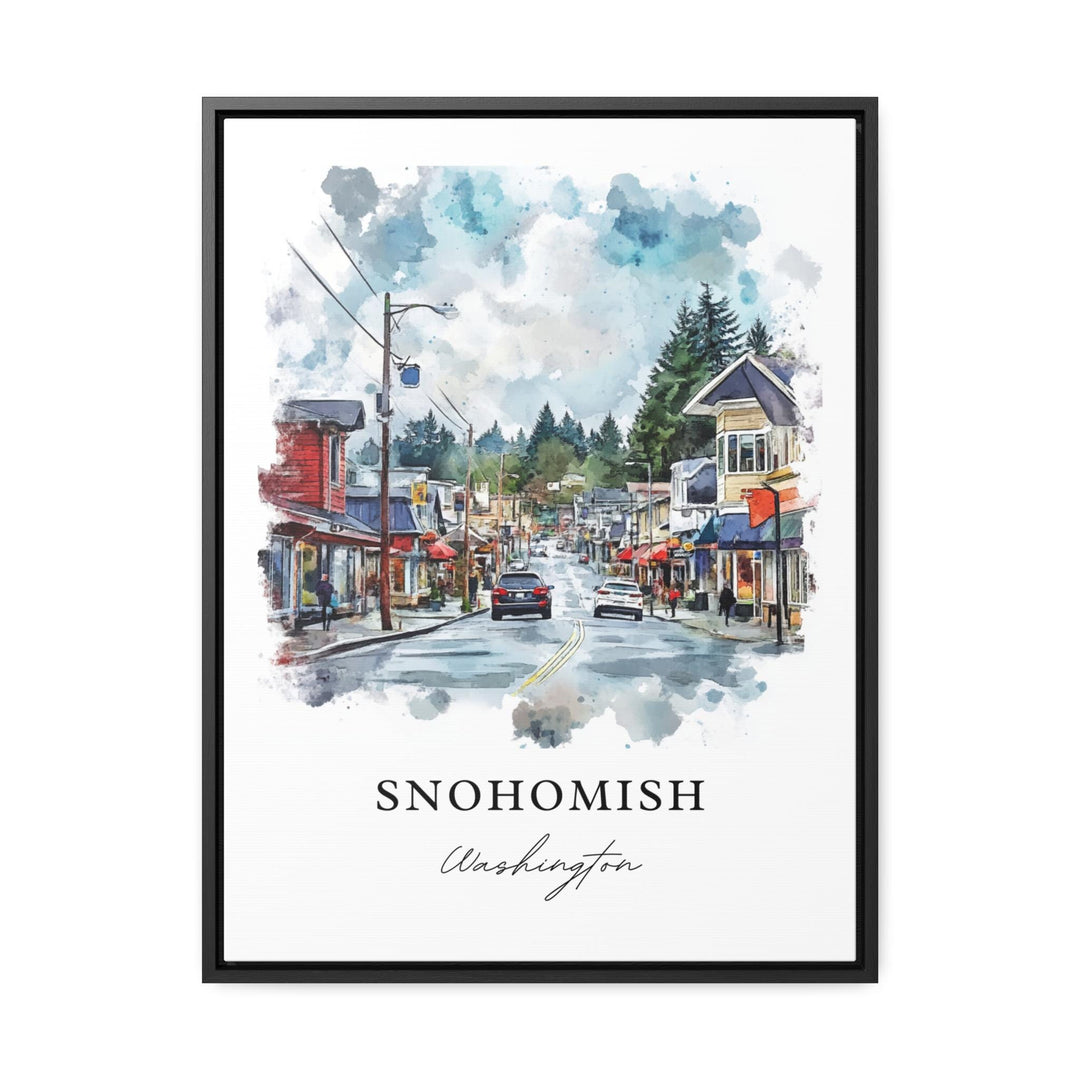 Snohomish Wall Art, Snohomish WA Print, Snohomish Downtown Artwork, Seattle Washington Gift, Travel Print, Travel Poster, Housewarming Gift