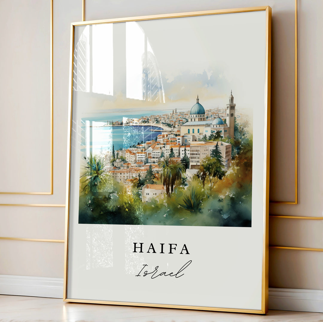 Haifa Israel wall art - Israel, Haifa poster, Haifa Wedding gift, Haifa Israel Birthday present, Custom Text, Personalized Gift