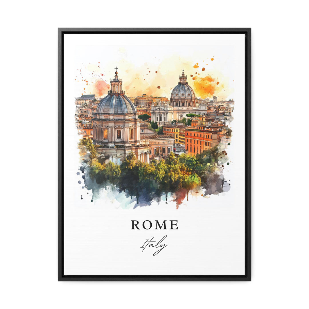 Rome Italy Wall Art, Rome Italy Print, Rome Watercolor Art, Rome Skyline Gift, Italy