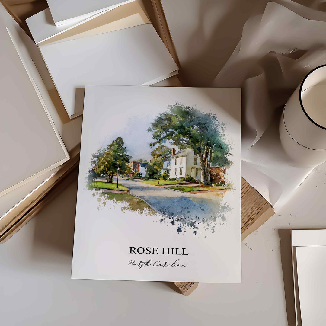 Rose Hill, North Carolina – Watercolor Art Print