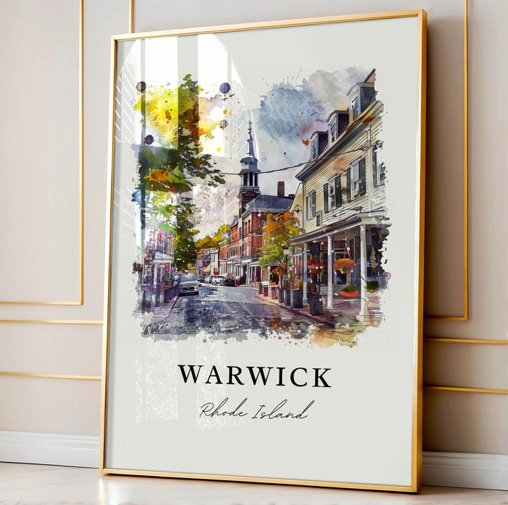 Warwick RI Wall Art, Warwick Print, Warwick Watercolor Art, Warwick Rhode Island Gift,