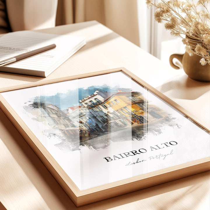 Bairro Alta, Portugal – Watercolor Art Print