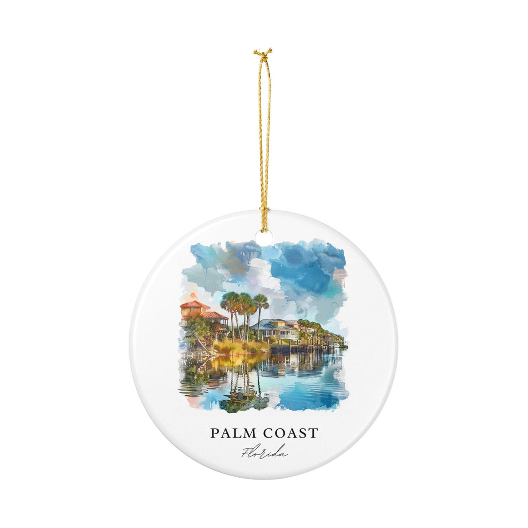 Palm Coast FL Ornament: Unique Palm Coast Souvenir, Palm Coast Florida Xmas Decor, and Authentic Florida Gift
