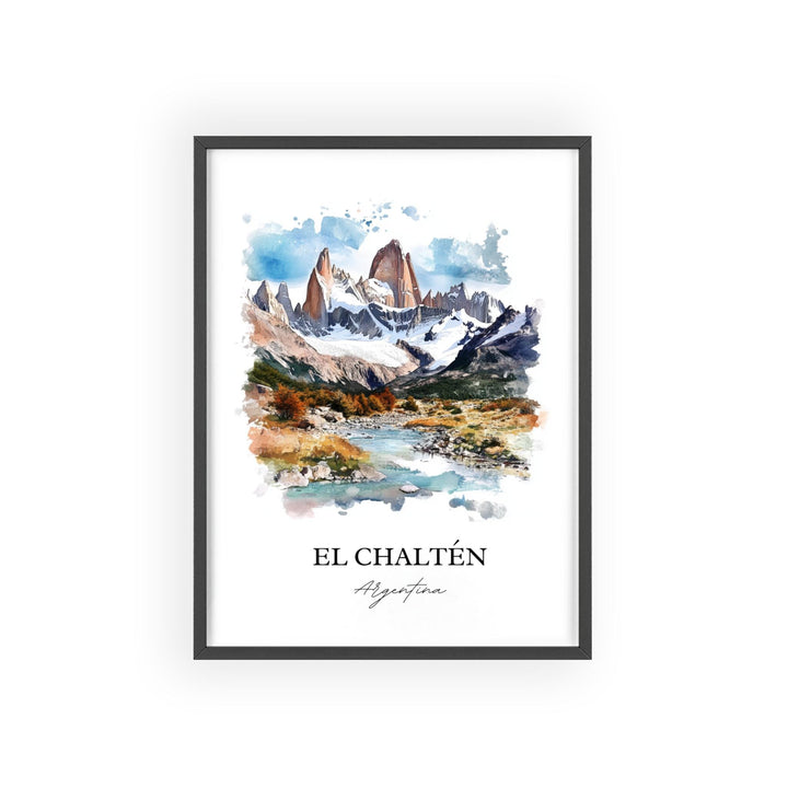 El Chaltén Wall Art, Los Glaciares Park Print, Argentina Watercolor Art, El Chaltén Gift, Travel Print, Travel Poster, Housewarming Gift