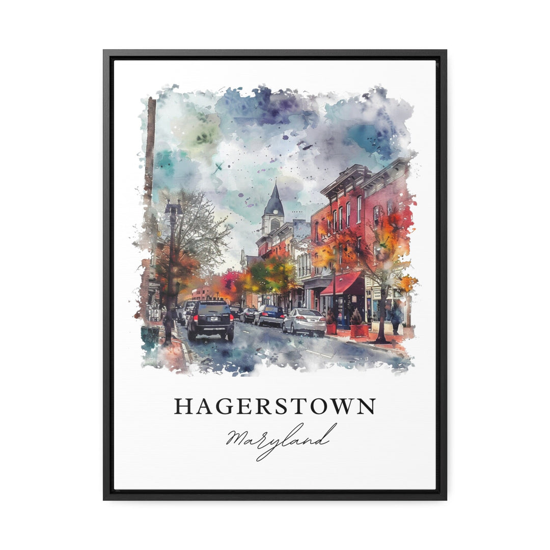 Hagerstown Wall Art, Hagerstown Print, Hagerstown MD Watercolor, Hagerstown Maryland Gift, Travel Poster, Housewarming Gift