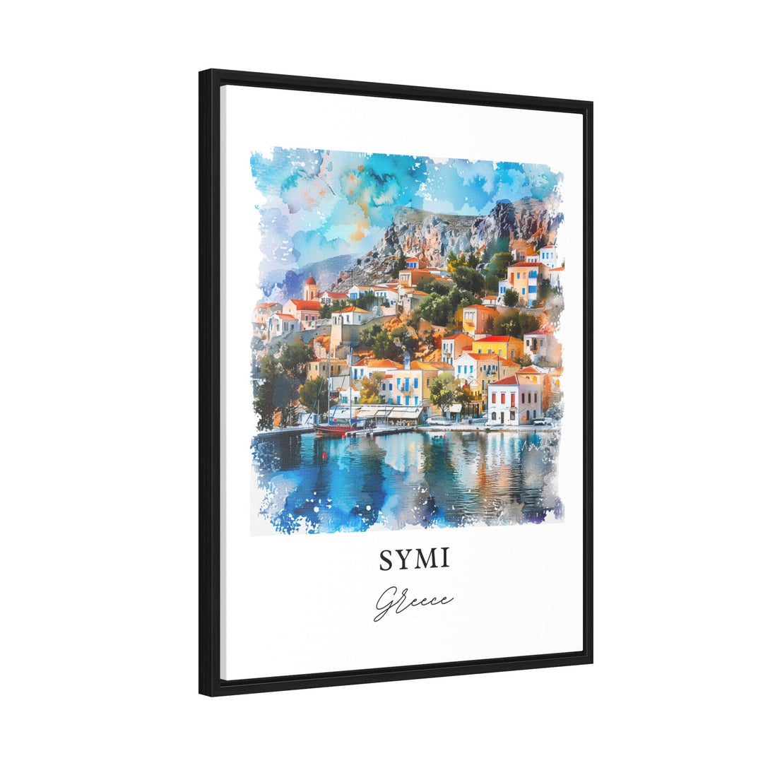 Symi Greece Wall Art, Symi Print, Dodecanese Islands Watercolor, Symi Greece Gift,