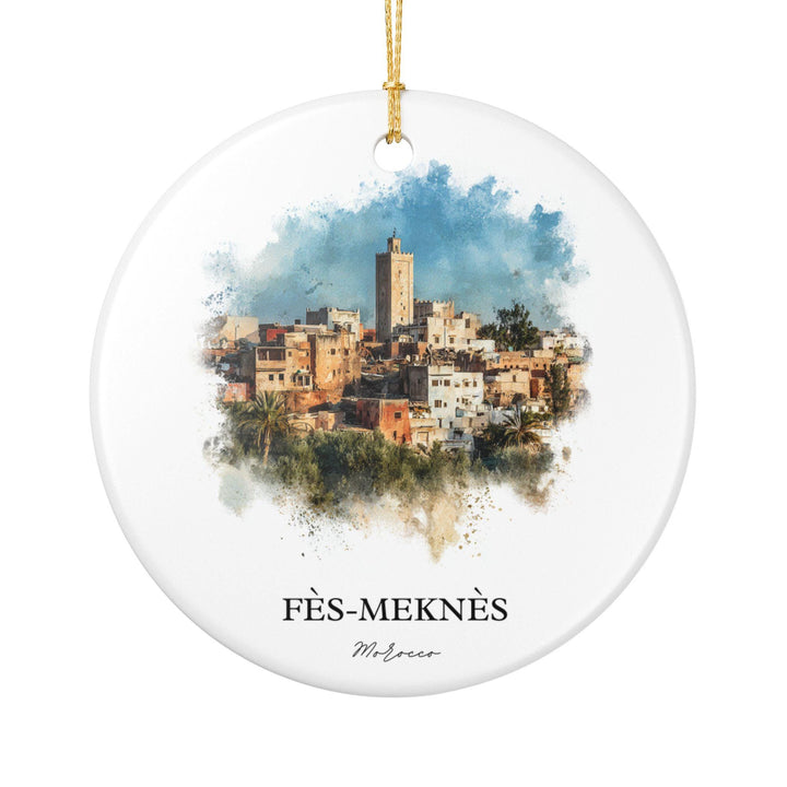 Fes-Meknes, Morocco Ornament: Unique Morocco Souvenir, Morocco Xmas Decor, and Authentic Morocco Gift
