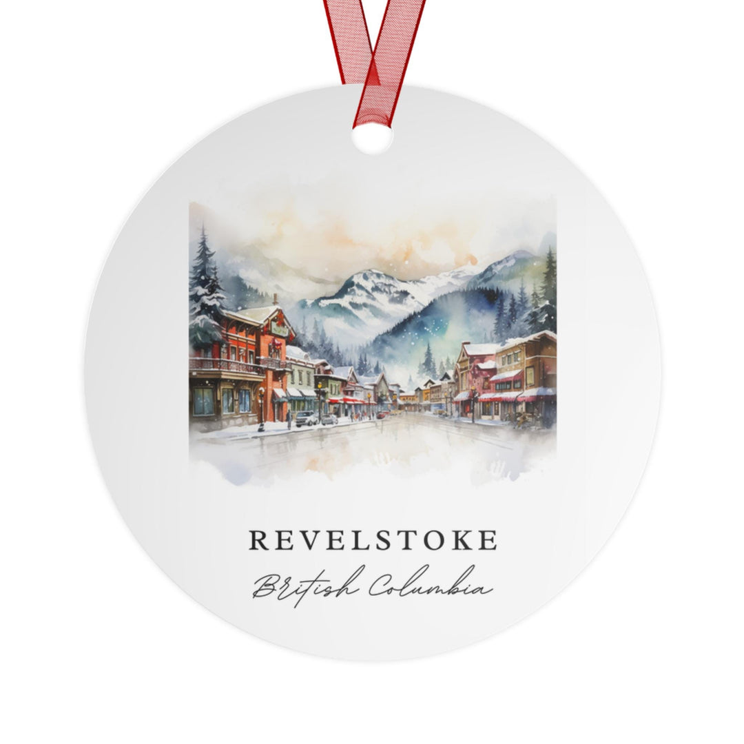 Revelstoke BC Metal Ornament: Unique Revelstoke Souvenir, Revelstoke Xmas Decor, and Authentic Revelstoke Xmas Gift