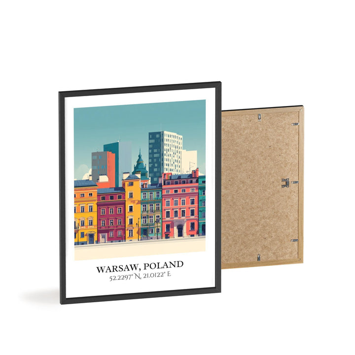 Warsaw Art, Warsaw Retro Travel Art, Warsaw Home Decor, Warsaw Gift, Warsaw Poland Travel Art, Travel Prints, Housewarming Gift