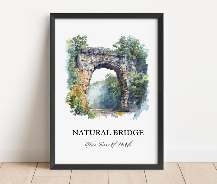 Natural Bridge State Resort Park, Kentucky – Watercolor Art Print