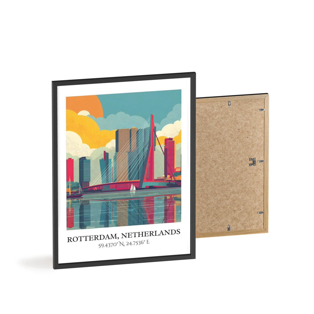 Rotterdam Art, Rotterdam Retro Travel Art, Rotterdam Home Decor, Rotterdam Gift, Netherlands Travel Art, Travel Prints, Housewarming Gift