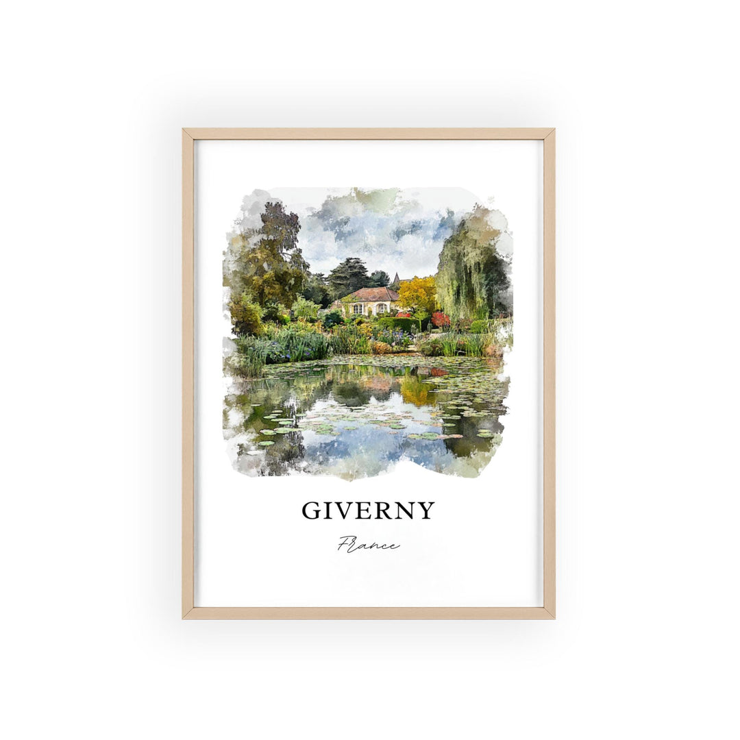 Giverny France Wall Art, Normandy Region Print, France Watercolor Art, Giverny Gift, Travel Print, Travel Poster, Housewarming Gift