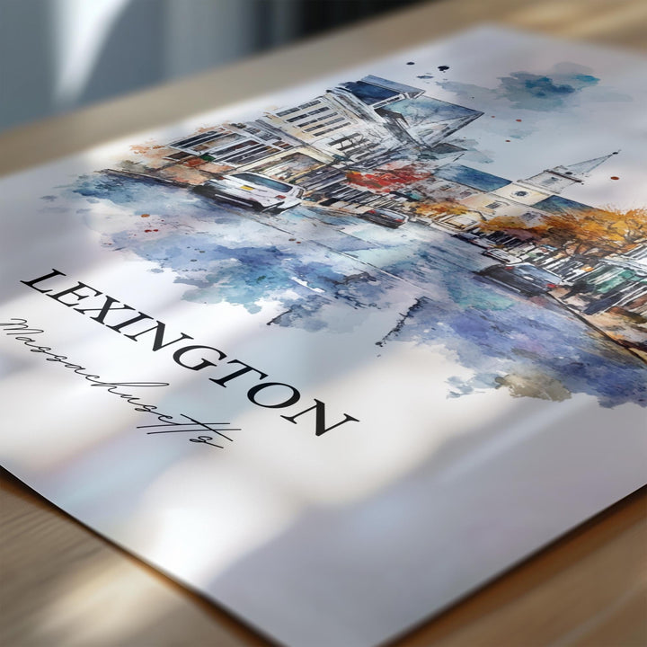 Lexington MA Wall Art - Massachusetts Print
