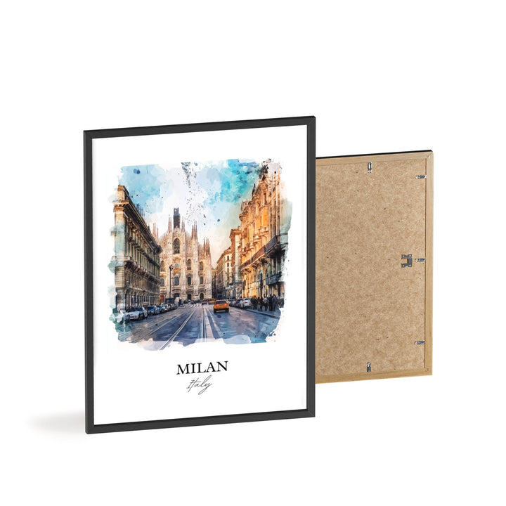 Milan Wall Art, Milan Italia Print, Italy Watercolor Art, Milan Italy Gift, Travel Print, Travel Poster, Housewarming Gift