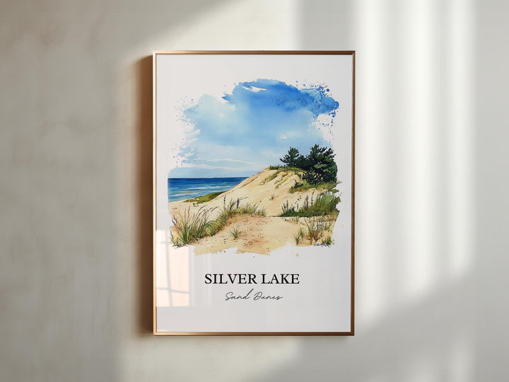Silver Lake Sand Dunes Wall Art, Mears MI Print, Michigan Watercolor Art, Mears MI Gift, Travel Print, Travel Poster, Housewarming Gift