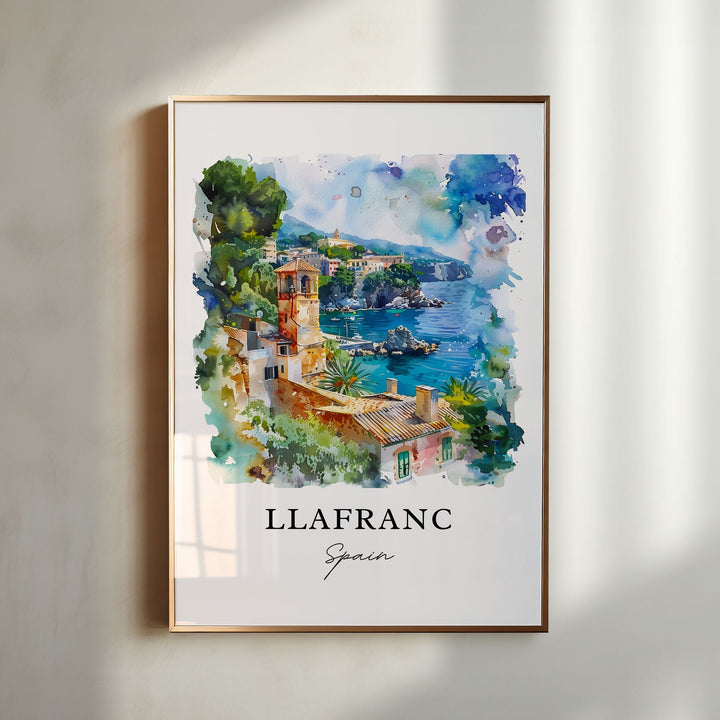 Llafranc Spain Wall Art, Llafranc Palafrugell Print, Girona Spain Watercolor, Llafranc Gift,