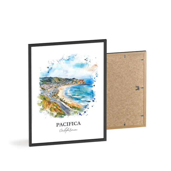 Pacifica Wall Art, San Mateo County Print, California Beaches Watercolor Art, Pacifica Gift, Travel Print, Travel Poster, Housewarming Gift