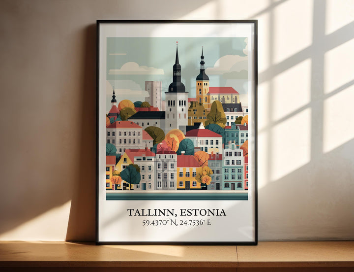 Tallinn Estonia Art, Tallinn Retro Travel Art, Tallinn Estonia Decor, Estonia Gift, Estonia Travel Art, Travel Prints, Housewarming Gift