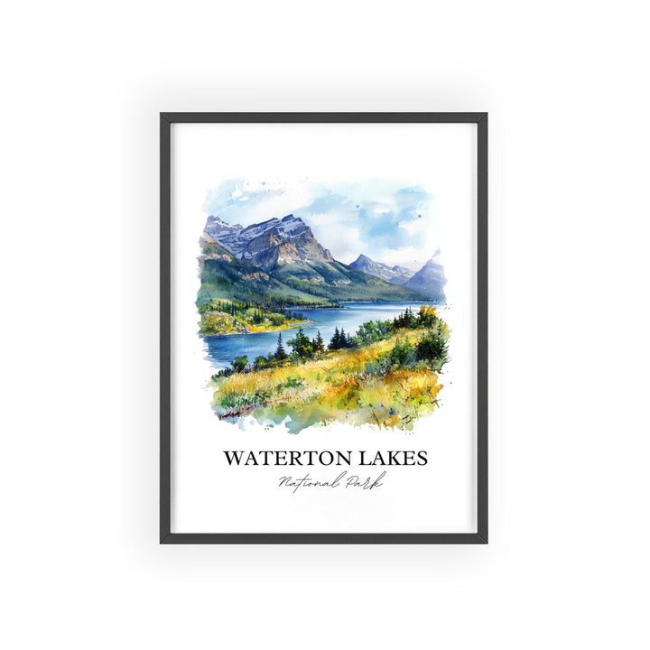 Waterton Lakes National Park Art, Alberta Print, Alberta Artwork, Waterton Lakes Park Gift, Travel Print, Travel Poster, Housewarming Gift