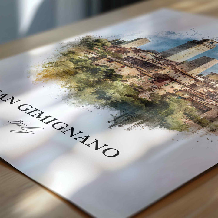 San Gimignano, Italy – Watercolor Art Print
