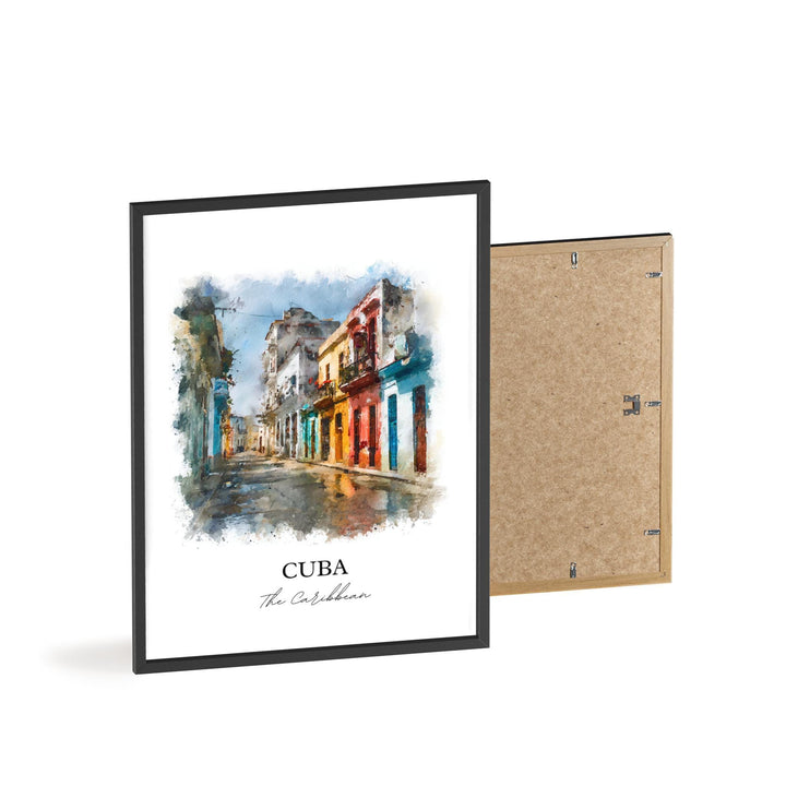 Cuba Wall Art, Cuba Print, Cuba Watercolor Art, Cuba Country Gift, Travel Print, Travel Poster, Housewarming Gift